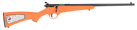 [062654138102] Savage Arms 13810 Rascal  Youth 22 LR 1rd 16.12" Blued Barrel, Blued Carbon Steel Receiver, Orange Synthetic Stock, Right Hand *Gouged Left Stock