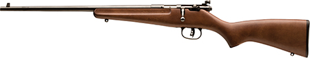 [062654138201] Savage Arms 13820 Rascal  Youth 22 LR 1rd 16.13" Matte Black Sporter Barrel, Matte Black Carbon Steel Receiver, Satin Brown Fixed Wood Stock, Left Hand