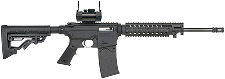 [884110372321] Mossberg 37232 715 Tactical Full Size 22 LR 10+1 16.25" Blued Steel Barrel, Black Picatinny Rail Receiver, Black A2 Adjustable Synthetic Stock, Black Polymer Grip, Red Dot 30mm, Right Hand