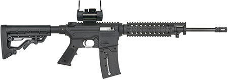 [884110372345] Mossberg 37234 715 Tactical Full Size 22 LR 25+1 16.25" Blued Steel Barrel, Black Picatinny Rail Receiver, Black A2 Adjustable Synthetic Stock, Black Polymer Grip, Red Dot 30mm, Right Hand