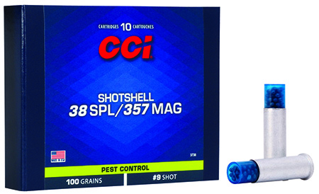 [076683037381] CCI 3738 Pest Control Shotshell 38Sp/357 Mag 100gr #9Shot 10 Per Box/20 Case