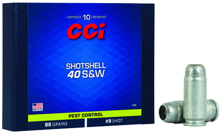[076683037404] CCI 3740 Pest Control Shotshell 40S&W 88gr #9Shot 10 Per Box/20 Case