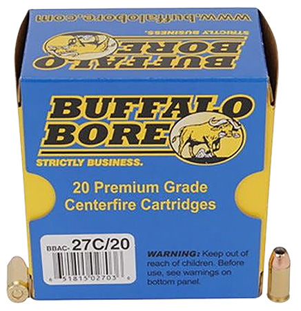 [651815027036] Buffalo Bore Ammunition 27C20 Personal Defense Strictly Business 380ACP +P 90gr Jacketed Hollow Point 20 Per Box/12 Case
