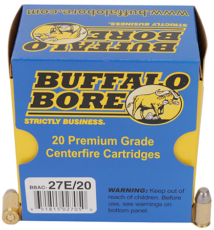 [651815027050] Buffalo Bore Ammunition 27E20 Standard Pressure Strictly Business 380ACP 100gr Hard Cast Flat Nose 20 Per Box/12 Case