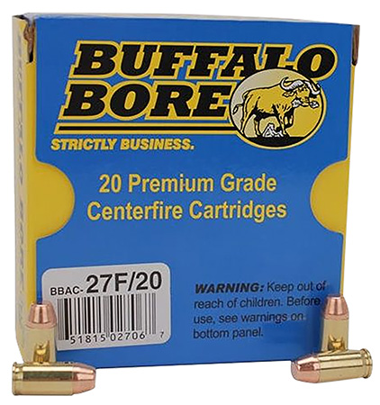 [651815027067] Buffalo Bore Ammunition 27F20 Standard Pressure Strictly Business 380ACP 95gr Full Metal Jacket Flat Nose 20 Per Box/12 Case