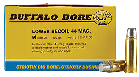 [651815004259] Buffalo Bore Ammunition 4E20 Low Recoil Strictly Business 44Rem Mag 255gr Hard Cast 20 Per Box/12 Case