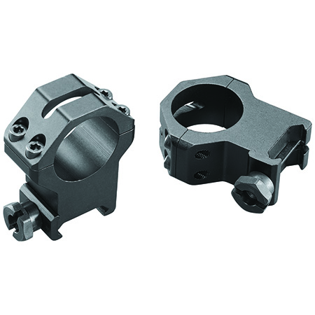 [076683483638] Weaver Mounts 48363 Four-Hole Skeleton Rings  Matte Black Aluminum 1" Extra Extra High