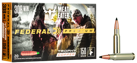 [029465063481] Federal P308TC3 Premium  308Win 150gr Trophy Copper 20 Per Box/10 Case