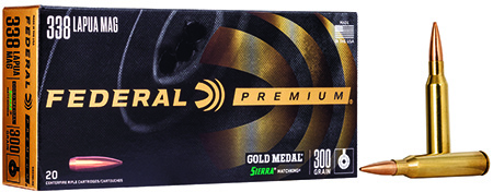 [029465063139] Federal GM338LM2 Premium Gold Medal 338LapuaMag 300gr Sierra MatchKing BTHP 20 Per Box/10 Case