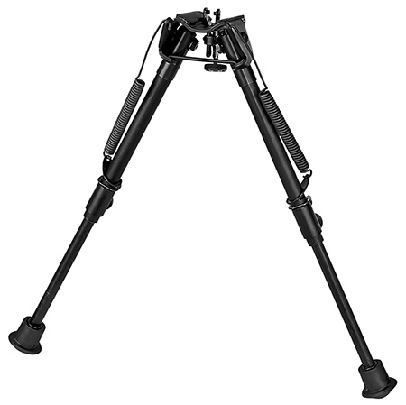 [051156112123] Harris Bipods L1A2 Non-Swivel L Swivel Stud, 9-13", Black Steel/Aluminum, Rubber Feet