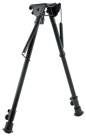 [051156011280] Harris Bipods H1A2 Non-Swivel H Swivel Stud, 13.50-23" Black Steel/Aluminum, Rubber Feet