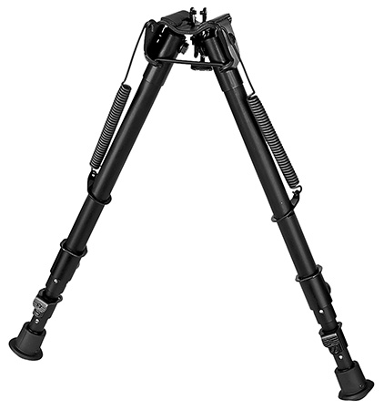[051156112253] Harris Bipods 251A2 Non-Swivel 25 Swivel Stud, 12-25", Black Steel/Aluminum, Rubber Feet