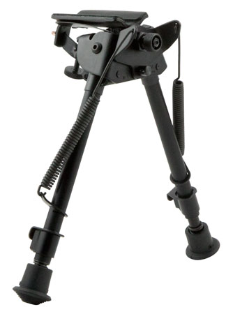 [051156012133] Harris Bipods LMS Swivel L Swivel Stud, 9-13", Black Steel/Aluminum, Notched Legs, Rubber Feet