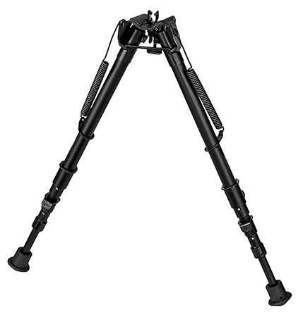 [051156112277] Harris Bipods 25C1A2 Non-Swivel 25C Swivel Stud, 13.50-27", Black Steel/Aluminum, Rubber Feet