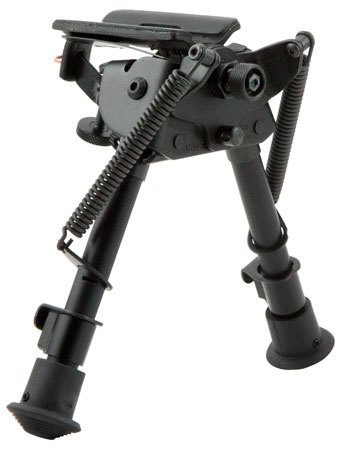 [051156113090] Harris Bipods BRMS Swivel BR Swivel Stud, 6-9", Black Steel/Aluminum, Notched Legs, Rubber Feet