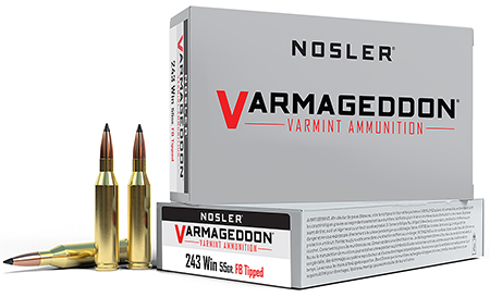 [054041651653] Nosler 65165 Varmageddon  243Win 55gr Flat Base Tipped 20 Per Box/10 Case