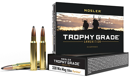 [054041600828] Nosler 60082 Trophy Grade  338WinMag 250gr Nosler Spitzer Partition 20 Per Box/10 Case