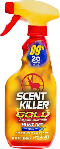 [024641012529] Wildlife Research 1252 Scent Killer Gold  Odor Eliminator Odorless Scent 12 oz Trigger Spray