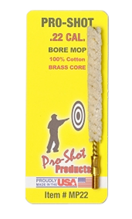 [709779200115] Pro-Shot MP22 Bore Mop  .22 Cal Handgun/Rifle #8-32 Thread   Cotton 1.75" Long