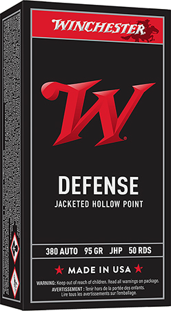 [020892219670] Winchester Ammo USA380JHP USA  380ACP 95gr Jacketed Hollow Point 50 Per Box/10 Case