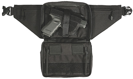 [648018022364] Blackhawk 60WF05BK Fanny Pack  OWB Black Cordura Belt Loop Fits Most Small To Large Autos  &  Revolvers Ambidextrous
