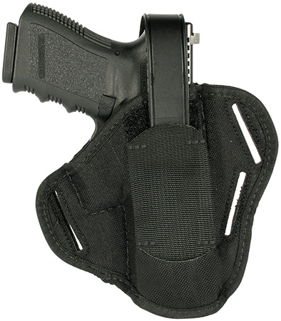 [648018045653] Blackhawk 40CP01BK Pancake  OWB Size Cordura Nylon Black Nylon Belt Slide Fits Medium Frame Auto .32/.380 Fits 3-4" Barrel Ambidextrous