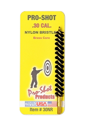 [709779100804] Pro-Shot 30NR Bore Brush  .30/ 7.62mm Cal Rifle #8-32 Thread Nylon Bristles Brass Core