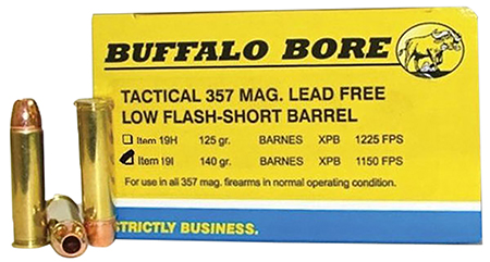 [651815019291] Buffalo Bore Ammunition 19I20 Buffalo-Barnes Strictly Business 357Mag 140gr Barnes VOR-TX XPB Lead Free 20 Per Box/12 Case
