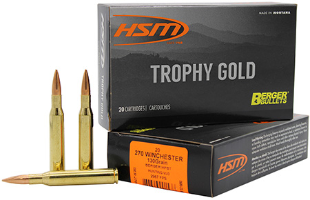 [837306001536] HSM 270130VLD Trophy Gold Extended Range 270 Win 130 gr Berger Hunting VLD Match 20 Per Box/ 20 Case