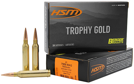 [837306006302] HSM 7MAG180VLD Trophy Gold Extended Range 7mm Rem Mag 180 gr Berger Hunting VLD Match 20 Per Box/ 20 Case