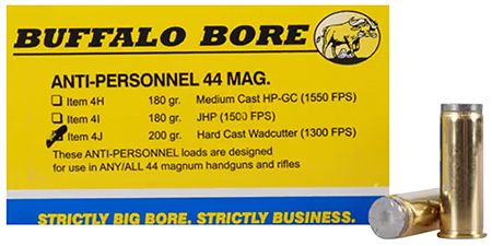 [651815004327] Buffalo Bore Ammunition 4J20 Anti-Personnel Strictly Business 44Rem Mag 200gr Hard Cast Wadcutter 20 Per Box/12 Case
