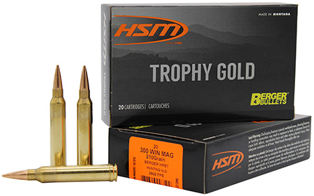 [837306003509] HSM 300WM210VLD Trophy Gold Extended Range 300 Win Mag 210 gr Berger Hunting VLD Match 20 Per Box/ 20 Case