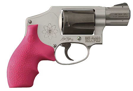 [743108610077] Hogue 61007 Rubber Bantam  Cobblestone Pink Rubber with Finger Grooves for S&W J Frame with Round Butt