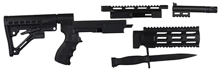 [708279009112] Archangel AA597R AR-15 Style Conversion Stock Black Synthetic 6 Position for Remington 597