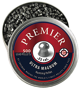 [028478130869] Crosman LDP22 Premier Ultra Magnum 22 Lead Domed Pellet 500/Tin