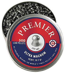 [028478125643] Crosman LUM77 Premier Ultra Magnum 177 Lead Domed Heavy Pellet 500/Tin