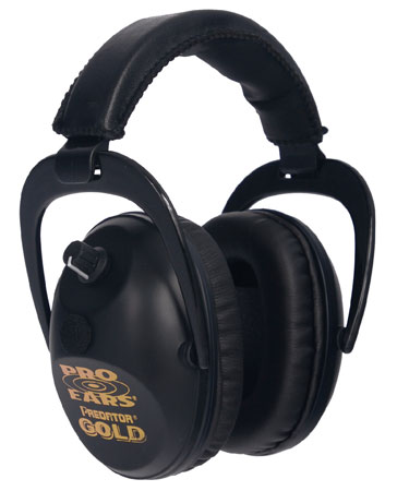 [751710109407] Pro Ears GSP300BLK Predator Gold Electronic Muff 26 dB Over the Head Black/Gold Adult 1 Pair