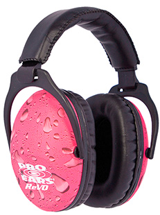[751710502468] Pro Ears PE26UY016 ReVO Passive Muff 26 dB Over the Head Black w/Pink Rain Pattern Youth 1 Pair