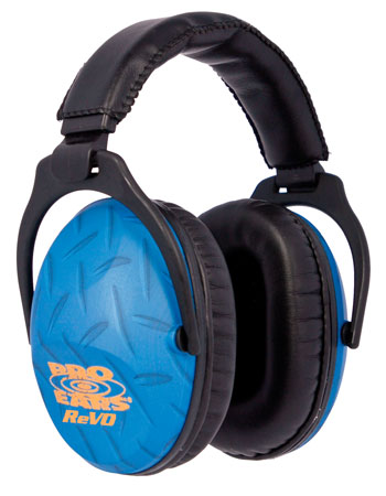 [751710502406] Pro Ears PE26UY010 ReVO Passive Muff 26 dB Over the Head Black w/Blue Diamond Plate Pattern Youth 1 Pair