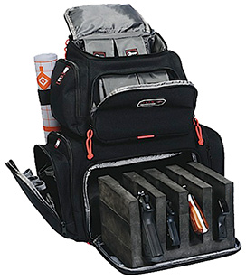 [856056002556] GPS Bags 1711BP Handgunner Backpack Black 1000D Nylon Holds 4 Handguns