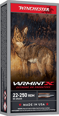 [020892219991] Winchester Ammo X22250P Varmint X  22-250Rem 55gr Polymer Tip Rapid Expansion 20 Per Box/10 Case