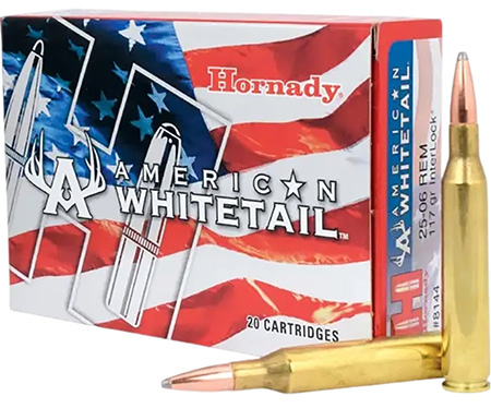 [090255381443] Hornady 8144 American Whitetail  25-06Rem 117gr InterLock Boat Tail Soft Point 20 Per Box/10 Case