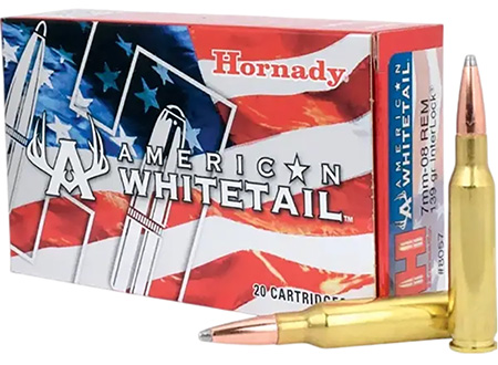 [090255380576] Hornady 8057 American Whitetail  7mm-08Rem 139gr InterLock Spire Point 20 Per Box/10 Case