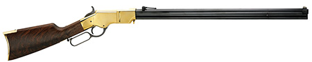 [619835100016] Henry H011 Original  Full Size 44-40 Win 13+1 24.50" Blued Octagon Barrel, Polished Brass Receiver, Fancy American Walnut Wood Stock, Brass Buttplate/Pad Right Hand