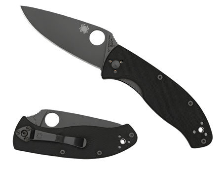 [716104009343] Spyderco C122GBBKPS Tenacious  3.39" Folding Drop Point Part Serrated Black Matte 8Cr13MoV SS Blade Black  Textured G10 Handle Includes Pocket Clip