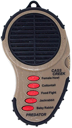 [890834001010] Cass Creek 010 Ergo Electronic  Predator Call, 5 Authentic Calls, Brown Plastic, Includes Belt Clip