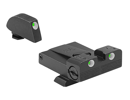 [840103135489] Meprolight USA 202243101 Tru-Dot Sight Set Green Tritium Front  &  Rear, Compatible w/Glock 17/19/22/23/24/25/26/27/28/31/32/33/34/35/37/38/39/42/43