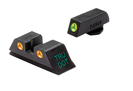 [840103135359] Meprolight USA 102243301 Tru-Dot Sight Set Green Tritium Front/Orange Tritium Rear, Compatible w/Glock 17/19/22/23/24/25/28/31/32/33/34/35/37/38/39