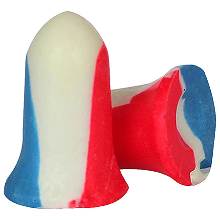 [033552018919] Howard Leight R01891 USA Shooters Earplugs  Foam 33 dB In The Ear Red/White/Blue Adult 10 pair
