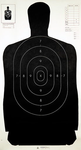 [076683407276] Champion Targets 40727 Law Enforcement Silhouette B-27 Hanging Paper Target Black/White 100 Per Pack
